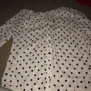 Black and white polka dot blouse